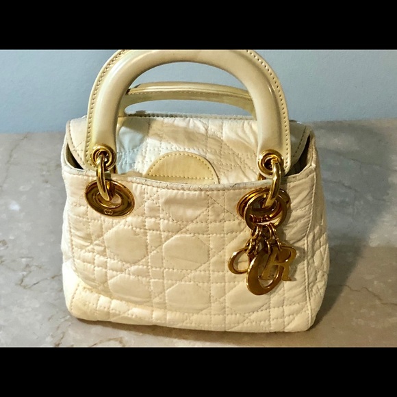 Authentic Dior Mini Lady Bag Ivory Well Used - Picture 2 of 8